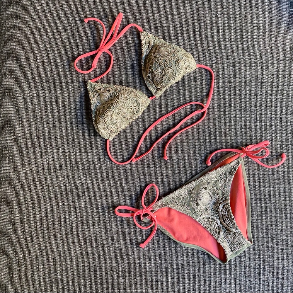 XHILARATION Pink and Beige Bikini Set - Picture 1 of 4